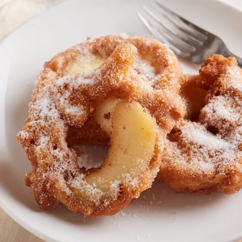 Leicht knusprige, goldene Apfelküchlein mit Zimt, perfekt zum Frühstück.